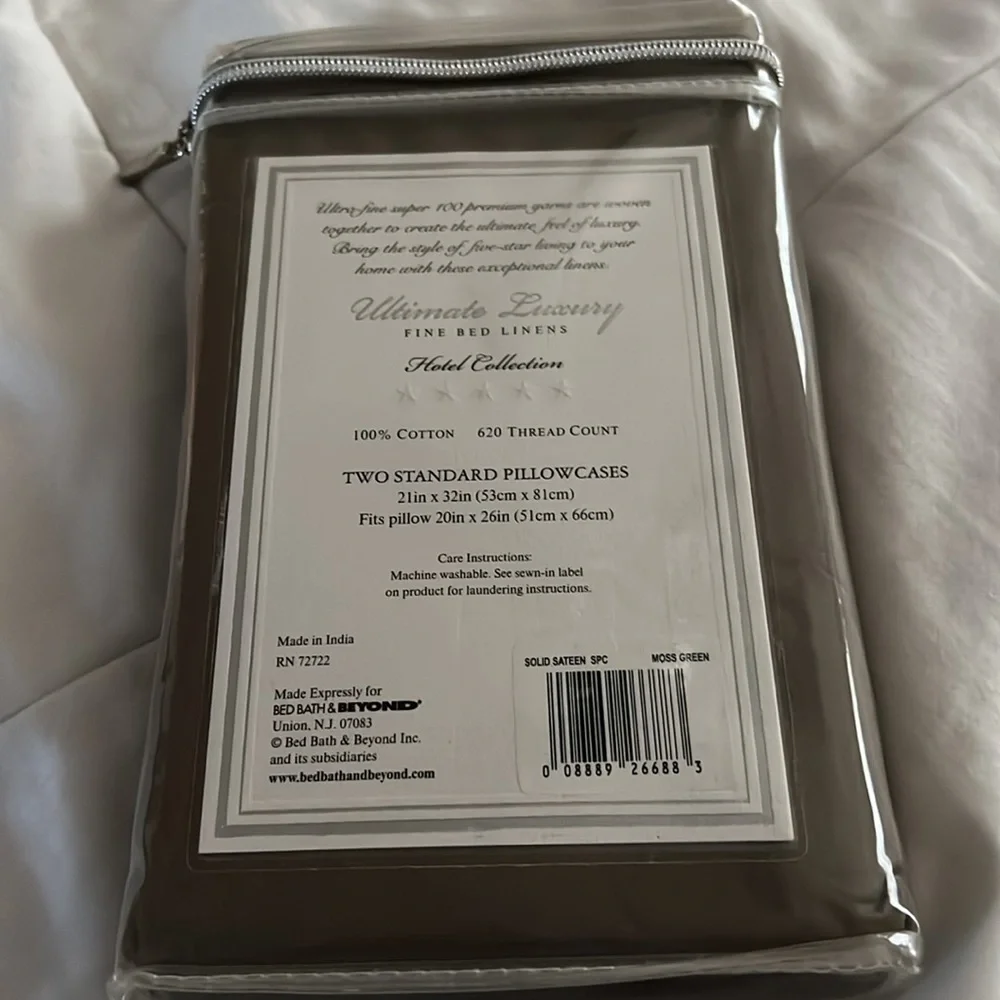 Ultimate Luxury Hotel Collection Pillowcases - Moss Green Bed Bath and Beyond